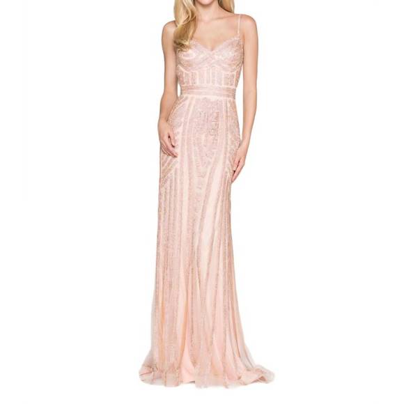 NEW COLORS DRESS rhinestone prom dress in blush